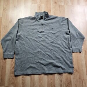 Polo Ralph Lauren Men's Size 4XLT Gray Mock Neck 1/4‎ Zip Pullover Knit